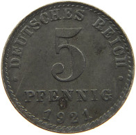 GERMANY WEIMAR 5 PFENNIG 1921 A #a006 0743 - 5 Rentenpfennig & 5 Reichspfennig