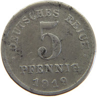 GERMANY WEIMAR 5 PFENNIG 1919 D #a068 0413 - 5 Rentenpfennig & 5 Reichspfennig