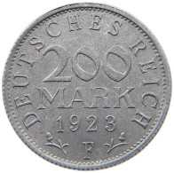 GERMANY WEIMAR 200 MARK 1923 F TOP #a021 0999 - 200 & 500 Mark