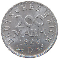 GERMANY WEIMAR 200 MARK 1923 D TOP #a051 0337 - 200 & 500 Mark