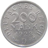 GERMANY WEIMAR 200 MARK 1923 D TOP #a021 1019 - 200 & 500 Mark