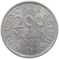 GERMANY WEIMAR 200 MARK 1923 D TOP #a021 1025 - 200 & 500 Mark