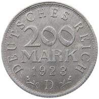 GERMANY WEIMAR 200 MARK 1923 D #a036 0507 - 200 & 500 Mark