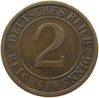 GERMANY WEIMAR 2 PFENNIG 1925 F #a043 0647 - 2 Renten- & 2 Reichspfennig