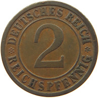 GERMANY WEIMAR 2 PFENNIG 1925 A #s078 0613 - 2 Rentenpfennig & 2 Reichspfennig