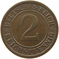 GERMANY WEIMAR 2 PFENNIG 1925 A #s078 0619 - 2 Rentenpfennig & 2 Reichspfennig