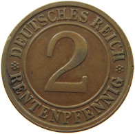 GERMANY WEIMAR 2 PFENNIG 1924 F #a043 0641 - 2 Rentenpfennig & 2 Reichspfennig