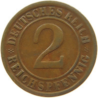 GERMANY WEIMAR 2 PFENNIG 1924 G #a043 0667 - 2 Rentenpfennig & 2 Reichspfennig