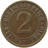 GERMANY WEIMAR 2 PFENNIG 1924 J #a043 0621 - 2 Renten- & 2 Reichspfennig