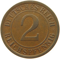 GERMANY WEIMAR 2 PFENNIG 1924 A #a043 0635 - 2 Renten- & 2 Reichspfennig