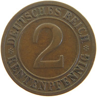 GERMANY WEIMAR 2 PFENNIG 1923 G #a066 0667 - 2 Rentenpfennig & 2 Reichspfennig