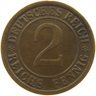 GERMANY WEIMAR 2 PFENNIG 1924 A #a085 0667 - 2 Rentenpfennig & 2 Reichspfennig