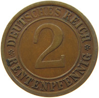 GERMANY WEIMAR 2 PFENNIG 1923 J #a043 0649 - 2 Rentenpfennig & 2 Reichspfennig