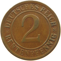 GERMANY WEIMAR 2 PFENNIG 1923 D #a043 0629 - 2 Rentenpfennig & 2 Reichspfennig