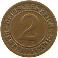 GERMANY WEIMAR 2 PFENNIG 1923 D RENTEN #a013 0103 - 2 Renten- & 2 Reichspfennig