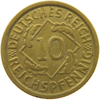 GERMANY WEIMAR 10 PFENNIG 1929 A #a054 0731 - 10 Rentenpfennig & 10 Reichspfennig