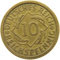 GERMANY WEIMAR 10 PFENNIG 1929 A #a049 0407 - 10 Rentenpfennig & 10 Reichspfennig