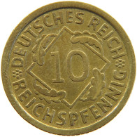 GERMANY WEIMAR 10 PFENNIG 1929 A #a054 0663 - 10 Rentenpfennig & 10 Reichspfennig