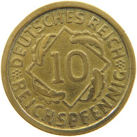 GERMANY WEIMAR 10 PFENNIG 1925 G #a065 0013 - 10 Rentenpfennig & 10 Reichspfennig