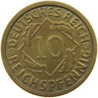 GERMANY WEIMAR 10 PFENNIG 1925 G #a054 0739 - 10 Rentenpfennig & 10 Reichspfennig