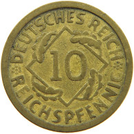 GERMANY WEIMAR 10 PFENNIG 1925 E #a081 0311 - 10 Rentenpfennig & 10 Reichspfennig