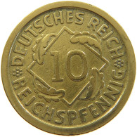 GERMANY WEIMAR 10 PFENNIG 1925 F #a055 0009 - 10 Rentenpfennig & 10 Reichspfennig