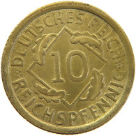 GERMANY WEIMAR 10 PFENNIG 1925 E #a064 1085 - 10 Rentenpfennig & 10 Reichspfennig