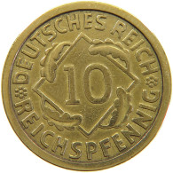 GERMANY WEIMAR 10 PFENNIG 1925 E #a064 1107 - 10 Rentenpfennig & 10 Reichspfennig