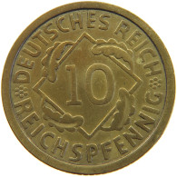 GERMANY WEIMAR 10 PFENNIG 1925 E #a054 0877 - 10 Rentenpfennig & 10 Reichspfennig