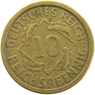 GERMANY WEIMAR 10 PFENNIG 1925 A #a064 1065 - 10 Renten- & 10 Reichspfennig