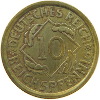 GERMANY WEIMAR 10 PFENNIG 1925 A #a055 0001 - 10 Renten- & 10 Reichspfennig