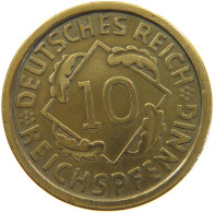 GERMANY WEIMAR 10 PFENNIG 1925 A #a054 0869 - 10 Rentenpfennig & 10 Reichspfennig