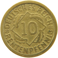 GERMANY WEIMAR 10 PFENNIG 1924 F #a065 0023 - 10 Rentenpfennig & 10 Reichspfennig