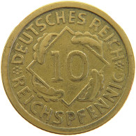 GERMANY WEIMAR 10 PFENNIG 1924 G #a064 1081 - 10 Renten- & 10 Reichspfennig