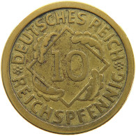 GERMANY WEIMAR 10 PFENNIG 1924 F #a074 0261 - 10 Rentenpfennig & 10 Reichspfennig