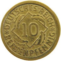 GERMANY WEIMAR 10 PFENNIG 1924 F #a064 1069 - 10 Rentenpfennig & 10 Reichspfennig