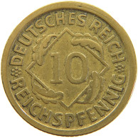 GERMANY WEIMAR 10 PFENNIG 1924 D SLIGHTLY OFF-CENTER #a065 0011 - 10 Rentenpfennig & 10 Reichspfennig