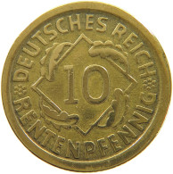 GERMANY WEIMAR 10 PFENNIG 1924 E #a074 0283 - 10 Renten- & 10 Reichspfennig