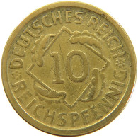 GERMANY WEIMAR 10 PFENNIG 1924 D #a064 1097 - 10 Renten- & 10 Reichspfennig