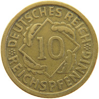 GERMANY WEIMAR 10 PFENNIG 1924 E #a064 1051 - 10 Renten- & 10 Reichspfennig