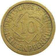 GERMANY WEIMAR 10 PFENNIG 1924 A #a065 0017 - 10 Renten- & 10 Reichspfennig