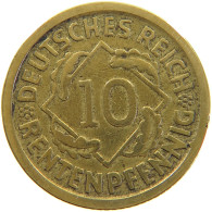 GERMANY WEIMAR 10 PFENNIG 1923 D #a064 1063 - 10 Renten- & 10 Reichspfennig