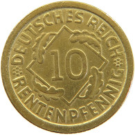 GERMANY WEIMAR 10 PFENNIG 1924 A #a064 1043 - 10 Rentenpfennig & 10 Reichspfennig