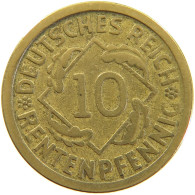 GERMANY WEIMAR 10 PFENNIG 1924 A #a064 1031 - 10 Renten- & 10 Reichspfennig