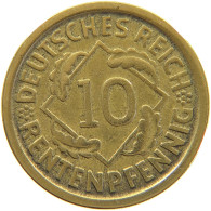 GERMANY WEIMAR 10 PFENNIG 1923 D #a065 0043 - 10 Renten- & 10 Reichspfennig