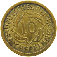 GERMANY WEIMAR 10 PFENNIG 1925 E #a049 0431 - 10 Rentenpfennig & 10 Reichspfennig