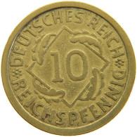 GERMANY WEIMAR 10 PFENNIG 1924 A #a064 1091 - 10 Rentenpfennig & 10 Reichspfennig