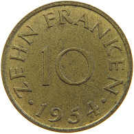 GERMANY WEST 10 FRANKEN 1954 SAARLAND #a081 0319 - 10 Franchi
