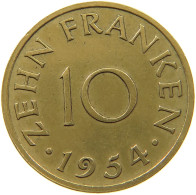 GERMANY WEST 10 FRANKEN 1954 SAARLAND #a047 0509 - 10 Franchi