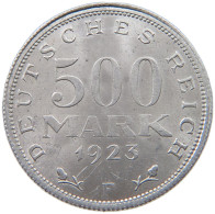 GERMANY WEIMAR 500 MARK 1923 F TOP #a036 0459 - 200 & 500 Mark